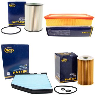 Filter set inspection fuelfilter SC 7049 P + oil filter SH 4049 P + air filter SB 2217 + cabin air filter SA 1166