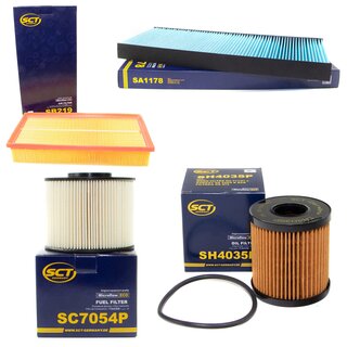 Filter Set Inspektion Kraftstofffilter SC 7054 P + lfilter SH 4035 P + Luftfilter SB 219 + Innenraumfilter SA 1178
