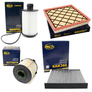 Filter set inspection fuelfilter SC 7067 P + oil filter SH 4096 L + air filter SB 2267 + cabin air filter SAK 360