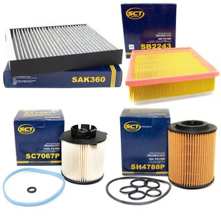 Filter set inspection fuelfilter SC 7067 P + oil filter SH 4788 P + air filter SB 2243 + cabin air filter SAK 360