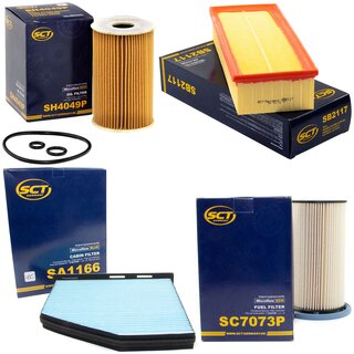 Filter set inspection fuelfilter SC 7073 P + oil filter SH 4049 P + air filter SB 2117 + cabin air filter SA 1166