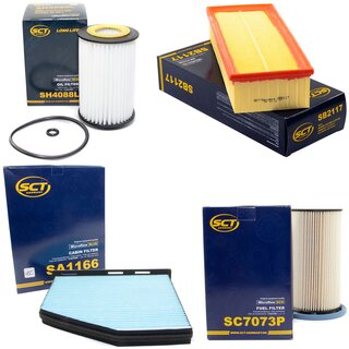 Filter set inspection fuelfilter SC 7073 P + oil filter SH 4088 L + air filter SB 2117 + cabin air filter SA 1166