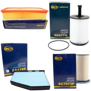 Filter set inspection fuelfilter SC 7073 P + oil filter SH 4771 L + air filter SB 2217 + cabin air filter SA 1166