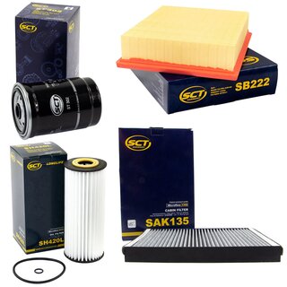 Filter Set Inspektion Kraftstofffilter ST 302 + lfilter SH 420 L + Luftfilter SB 222 + Innenraumfilter SAK 135