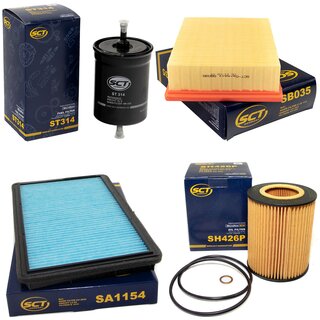 Filter set inspection fuelfilter ST 314 + oil filter SH 426 P + air filter SB 035 + cabin air filter SA 1154