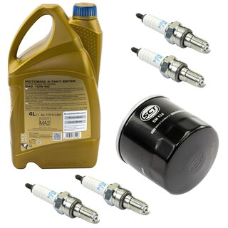 Maintenance package oil 4 Liters + oil filter + spark plugs