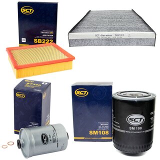 Filter set inspection fuelfilter ST 320 + oil filter SM 108 + air filter SB 222 + cabin air filter SAK 110