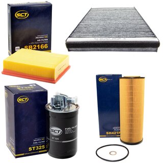 Filter Set Inspektion Kraftstofffilter ST 325 + lfilter SH 421 P + Luftfilter SB 2166 + Innenraumfilter SAK 135
