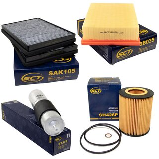 Filter set inspection fuelfilter ST 379 + oil filter SH 426 P + air filter SB 035 + cabin air filter SAK 105