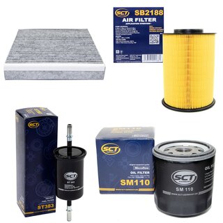 Filter set inspection fuelfilter ST 383 + oil filter SM 110 + air filter SB 2188 + cabin air filter SAK 164