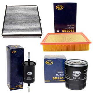 Filter set inspection fuelfilter ST 383 + oil filter SM 143 + air filter SB 2052 + cabin air filter SAK 200