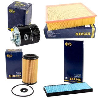Filter set inspection fuelfilter ST 391 + oil filter SH 425/1 P + air filter SB 549 + cabin air filter SA 1145