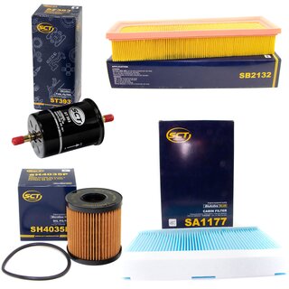 Filter set inspection fuelfilter ST 393 + oil filter SH 4035 P + air filter SB 2132 + cabin air filter SA 1177