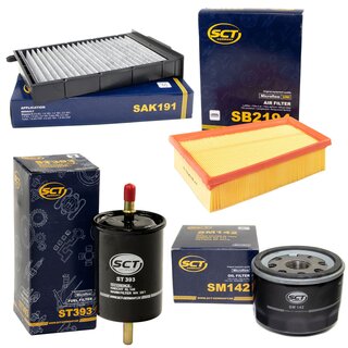 Filter Set Inspektion Kraftstofffilter ST 393 + lfilter SM 142 + Luftfilter SB 2194 + Innenraumfilter SAK 191