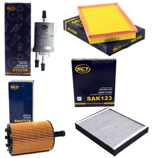Filter set inspection fuelfilter ST 6108 + oil filter SH 4771 P + air filter SB 2100 + cabin air filter SAK 123