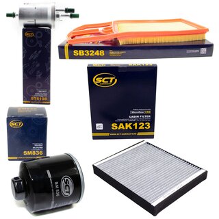 Filter set inspection fuelfilter ST 6108 + oil filter SM 836 + air filter SB 3248 + cabin air filter SAK 123