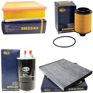 Filter set inspection fuelfilter ST 6120 + oil filter SH 4066 P + air filter SB 2243 + cabin air filter SAK 204