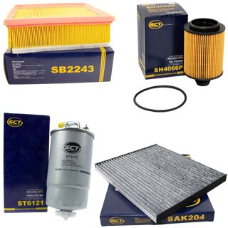 Filter set inspection fuelfilter ST 6121 + oil filter SH 4066 P + air filter SB 2243 + cabin air filter SAK 204