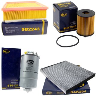 Filter set inspection fuelfilter ST 6121 + oil filter SH 4794 P + air filter SB 2243 + cabin air filter SAK 204