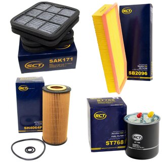 Filter set inspection fuelfilter ST 768 + oil filter SH 4064 P + air filter SB 2096 + cabin air filter SAK 171