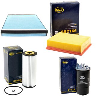 Filter Set Inspektion Kraftstofffilter ST 775 + lfilter SH 420 L + Luftfilter SB 2166 + Innenraumfilter SA 1135
