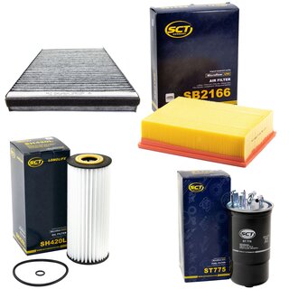 Filter Set Inspektion Kraftstofffilter ST 775 + lfilter SH 420 L + Luftfilter SB 2166 + Innenraumfilter SAK 135