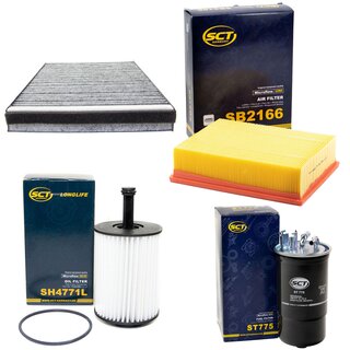 Filter set inspection fuelfilter ST 775 + oil filter SH 4771 L + air filter SB 2166 + cabin air filter SAK 135