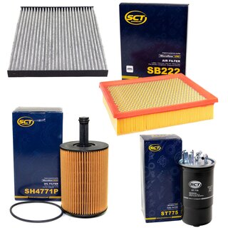 Filter Set Inspektion Kraftstofffilter ST 775 + lfilter SH 4771 P + Luftfilter SB 222 + Innenraumfilter SAK 106