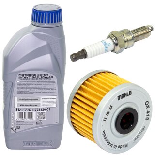 Maintenance package oil 1 Liters + oil filter + spark plug