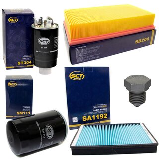 Filter set inspection fuelfilter ST 304 + oil filter SM 111 + Oildrainplug 03272 + air filter SB 206 + cabin air filter SA 1192