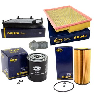 Filter Set Inspektion Kraftstofffilter ST 309 + lfilter SH 437 P + lablassschraube 08277 + Luftfilter SB 043 + Innenraumfilter SAK 120