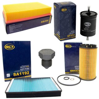 Filter Set Inspektion Kraftstofffilter ST 314 + lfilter SH 422 P + lablassschraube 03272 + Luftfilter SB 206 + Innenraumfilter SA 1192
