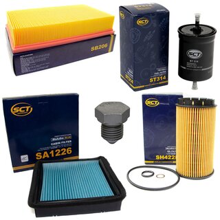 Filter Set Inspektion Kraftstofffilter ST 314 + lfilter SH 422 P + lablassschraube 03272 + Luftfilter SB 206 + Innenraumfilter SA 1226