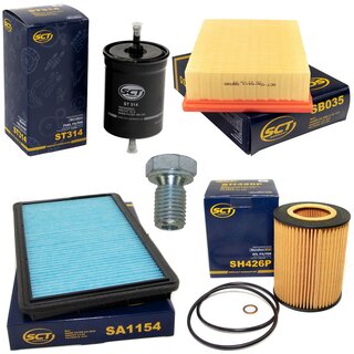 Filter Set Inspektion Kraftstofffilter ST 314 + lfilter SH 426 P + lablassschraube 48893 + Luftfilter SB 035 + Innenraumfilter SA 1154
