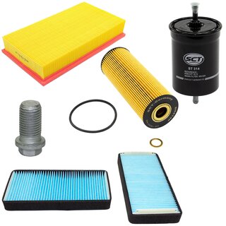 Filter set inspection fuelfilter ST 314 + oil filter SH 414 P + Oildrainplug 08277 + air filter SB 528 + cabin air filter SA 1103