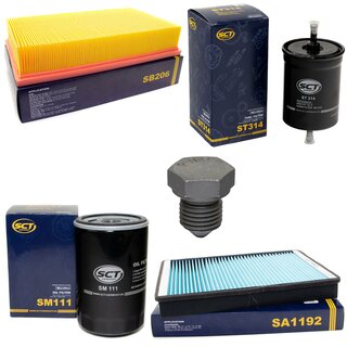 Filter Set Inspektion Kraftstofffilter ST 314 + lfilter SM 111 + lablassschraube 03272 + Luftfilter SB 206 + Innenraumfilter SA 1192