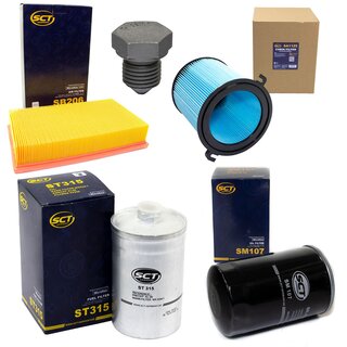 Filter Set Inspektion Kraftstofffilter ST 315 + lfilter SM 107 + lablassschraube 03272 + Luftfilter SB 206 + Innenraumfilter SA 1125