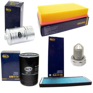 Filter Set Inspektion Kraftstofffilter ST 315 + lfilter SM 111 + lablassschraube 15374 + Luftfilter SB 206 + Innenraumfilter SA 1119