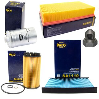 Filter set inspection fuelfilter ST 315 + oil filter SH 422 P + Oildrainplug 03272 + air filter SB 206 + cabin air filter SA 1110