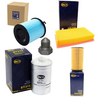Filter Set Inspektion Kraftstofffilter ST 315 + lfilter SH 422 P + lablassschraube 03272 + Luftfilter SB 206 + Innenraumfilter SA 1125
