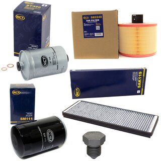 Filter set inspection fuelfilter ST 320 + oil filter SM 111 + Oildrainplug 03272 + air filter SB 206 + cabin air filter SAK 119