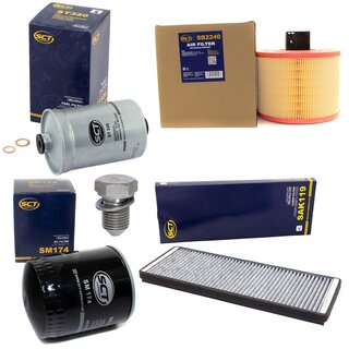 Filter set inspection fuelfilter ST 320 + oil filter SM 174 + Oildrainplug 48871 + air filter SB 206 + cabin air filter SAK 119