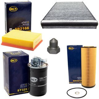 Filter set inspection fuelfilter ST 325 + oil filter SH 421 P + Oildrainplug 03272 + air filter SB 2166 + cabin air filter SAK 135