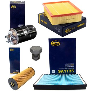 Filter set inspection fuelfilter ST 325 + oil filter SH 421 P + Oildrainplug 03272 + air filter SB 2166 + cabin air filter SA 1135
