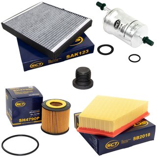 Filter Set Inspektion Kraftstofffilter ST 326 + lfilter SH 4790 P + lablassschraube 48874 + Luftfilter SB 2018 + Innenraumfilter SAK 123