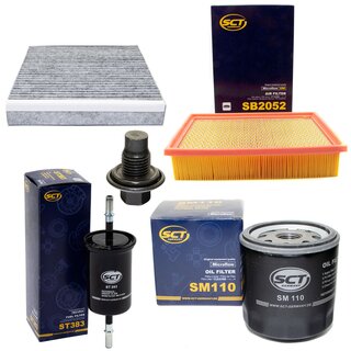 Filter set inspection fuelfilter ST 383 + oil filter SM 110 + Oildrainplug 21096 + air filter SB 2052 + cabin air filter SAK 164