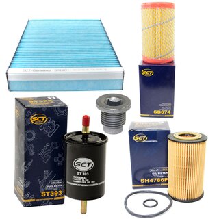 Filter set inspection fuelfilter ST 393 + oil filter SH 4786 P + Oildrainplug 48880 + air filter SB 674 + cabin air filter SA 1101