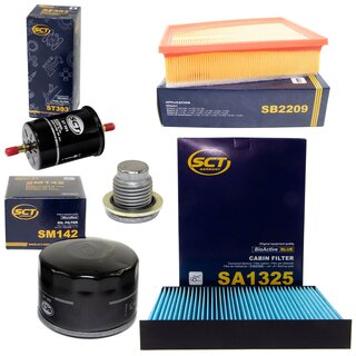Filter Set Inspektion Kraftstofffilter ST 393 + lfilter SM 142 + lablassschraube 101250 + Luftfilter SB 2209 + Innenraumfilter SA 1325