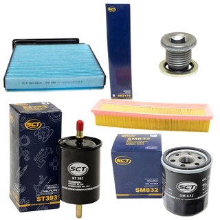 Filter Set Inspektion Kraftstofffilter ST 393 + lfilter SM 832 + lablassschraube 101250 + Luftfilter SB 2179 + Innenraumfilter SA 1185
