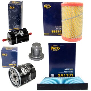 Filter Set Inspektion Kraftstofffilter ST 393 + lfilter SM 832 + lablassschraube 48880 + Luftfilter SB 674 + Innenraumfilter SA 1101